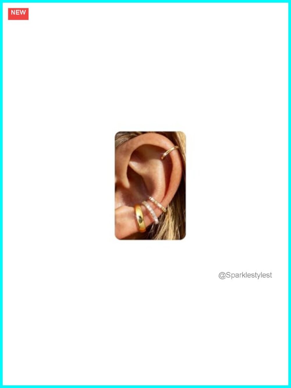 4Pairs 14K Gold Plated Ear Cuff Earrings for Women Non Piercing